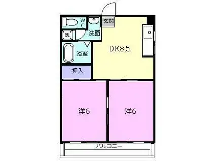 ノース・ファイブ(2LDK/1階)の間取り写真