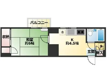 ガーデンハイツフタバ(1K/1階)の間取り写真