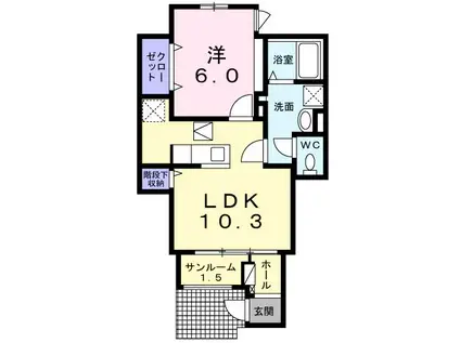 アレックス(1LDK/1階)の間取り写真
