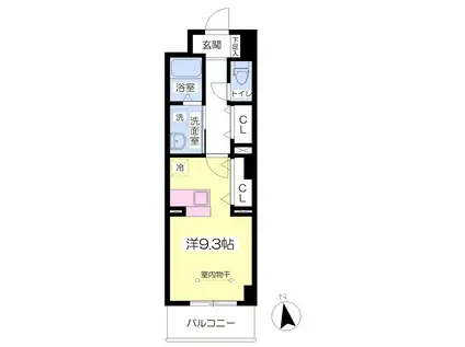 GLACE HILLSII(ワンルーム/1階)の間取り写真