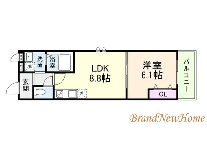 エクセル百(1LDK/3階)の間取り写真