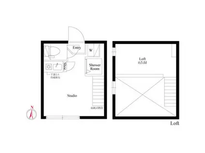 デルソルイケブクロ(ワンルーム/1階)の間取り写真