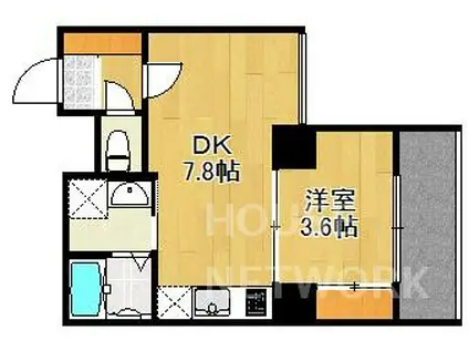 ウインズコート京都西陣(1DK/2階)の間取り写真