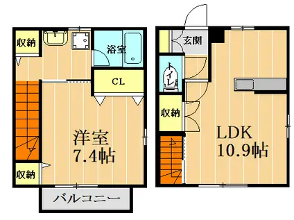 テンダーシャトレII(1LDK/1階)の間取り写真