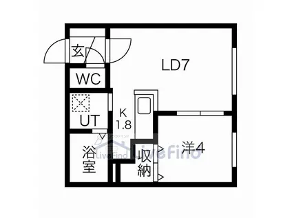 エクセル 学園前(1LDK/3階)の間取り写真