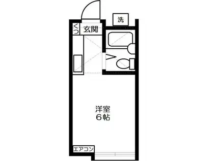 シェルピア北里(ワンルーム/2階)の間取り写真