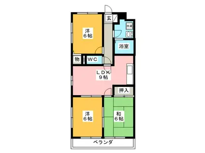 アステイオンII(3DK/3階)の間取り写真