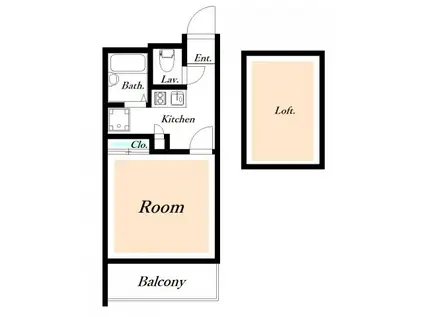 レオパレスネオ(1K/1階)の間取り写真