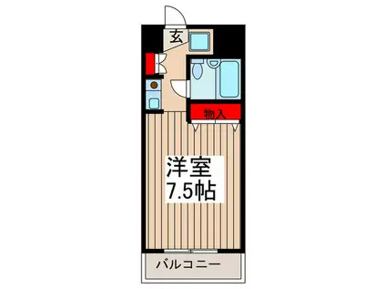 シャルマン高砂II(ワンルーム/4階)の間取り写真