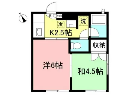 ハイツマスド(2K/2階)の間取り写真