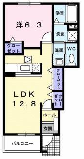 サンリット(1LDK/1階)の間取り写真