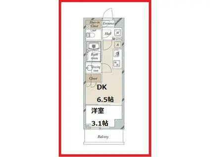 エイチエフ東尾久レジデンス(1DK/2階)の間取り写真
