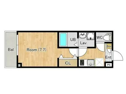 ジーメゾン指扇セレンティア(1K/3階)の間取り写真