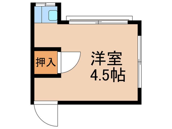 落合ハウス(ワンルーム/2階)の間取り写真