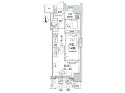 アイル プレミアム池袋ノルド(2K/2階)の間取り写真