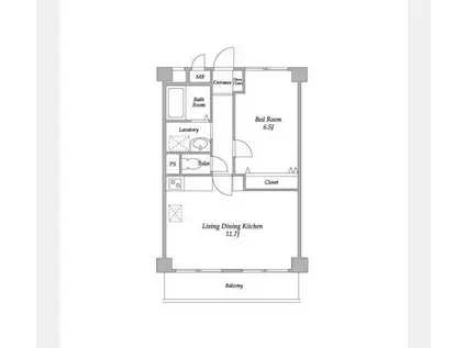シャトー初台(1LDK/3階)の間取り写真