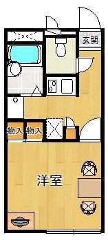 レオパレスドリーム甲東園(1K/2階)の間取り写真