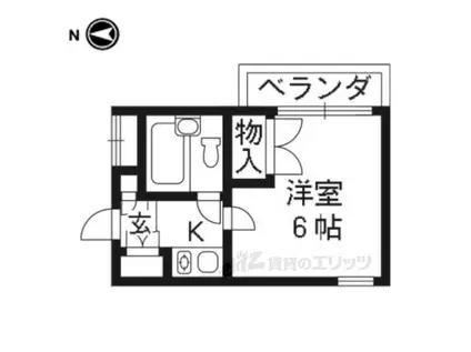 PIER西洞院(1K/2階)の間取り写真