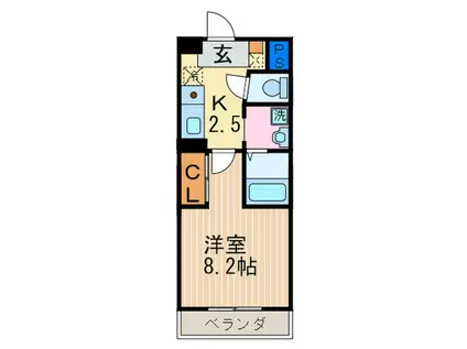 FIRST COURT五条新町(1K/7階)の間取り写真