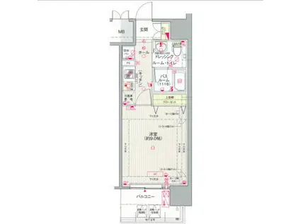 エステムコートみなと元町ザ・ファースト(1K/14階)の間取り写真