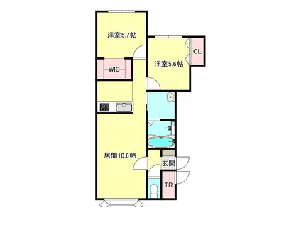 東光18条4丁目B(2LDK/1階)の間取り写真
