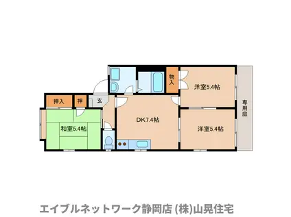 グランポンテ(3DK/1階)の間取り写真