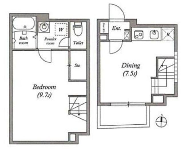 LEGALAND西小山(1DK/1階)の間取り写真