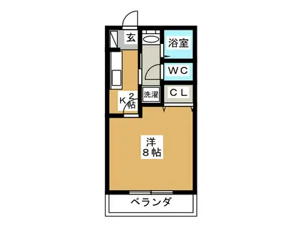 サンFRIENDSまんまる(1K/2階)の間取り写真