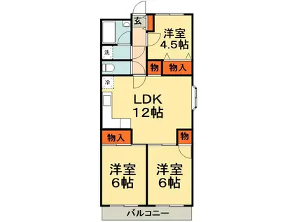 サンシティ西船(3LDK/2階)の間取り写真