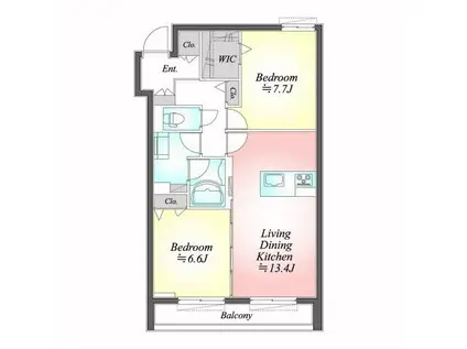 デュランタ(2LDK/3階)の間取り写真