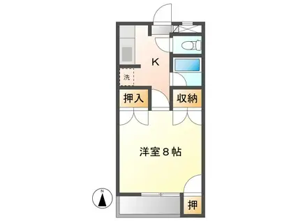 コーポ市川(1K/2階)の間取り写真