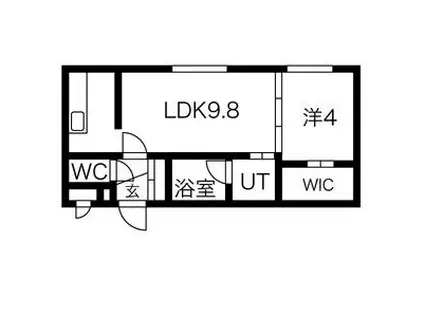 ワールドパレス札幌中央(1LDK/1階)の間取り写真