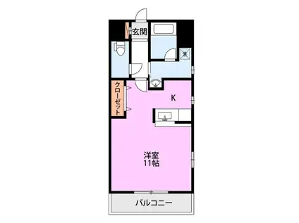 ローザ東中通(ワンルーム/2階)の間取り写真