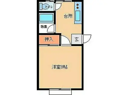 メゾンパピヨン II号棟(1K/2階)の間取り写真
