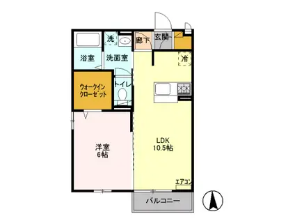 コンフォリアガーデン国分寺(1LDK/2階)の間取り写真