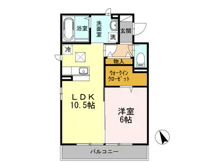 サンブライト(1LDK/1階)の間取り写真