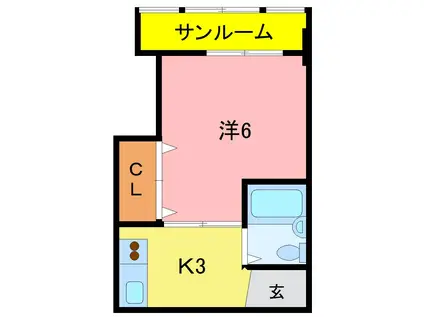 エレガンテ中央(1DK/4階)の間取り写真