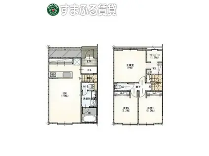 コロニーK(3SLDK/1階)の間取り写真