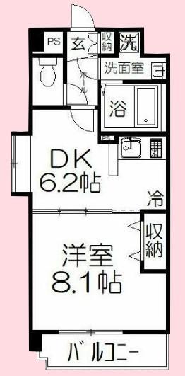 プリム スカイズ(1DK/1階)の間取り写真