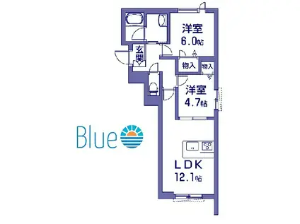 シャーメゾン アクロ(2LDK/2階)の間取り写真