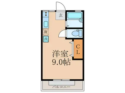 パナハイツ山手(ワンルーム/1階)の間取り写真