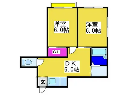 正栄マンション(2DK/3階)の間取り写真