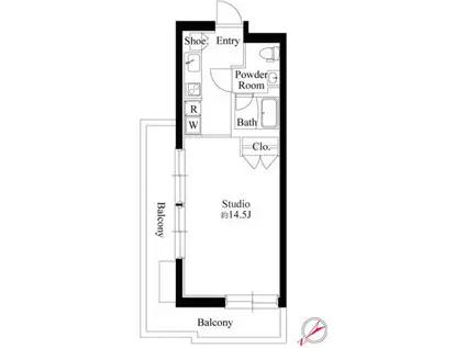 EDIT EBISU エディット恵比寿(ワンルーム/5階)の間取り写真