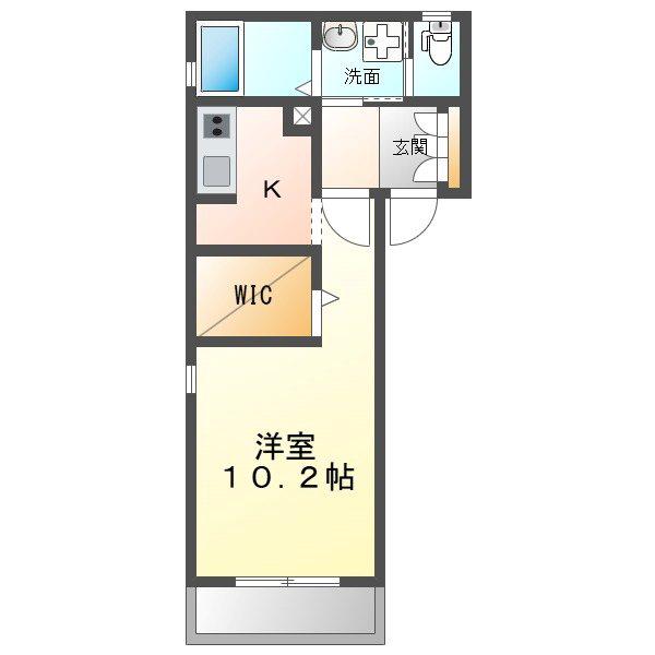 AMBICIA南舘(1K/1階)の間取り写真