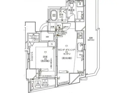 ガリシアレジデンス広尾(1LDK/9階)の間取り写真