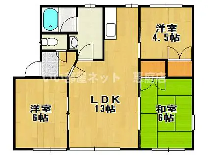 スカイハイツ手島III(3LDK/2階)の間取り写真