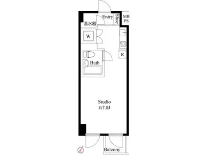 ヴィラレーブ相模が丘(ワンルーム/2階)の間取り写真