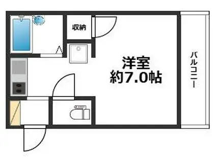 ハイツ蓮池(1K/2階)の間取り写真