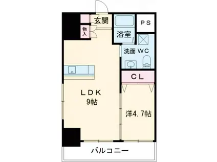 BASIC B.L.D.YAHATA(1LDK/11階)の間取り写真