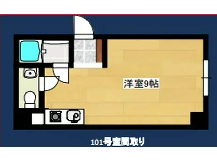 グランディール大津(1K/1階)の間取り写真